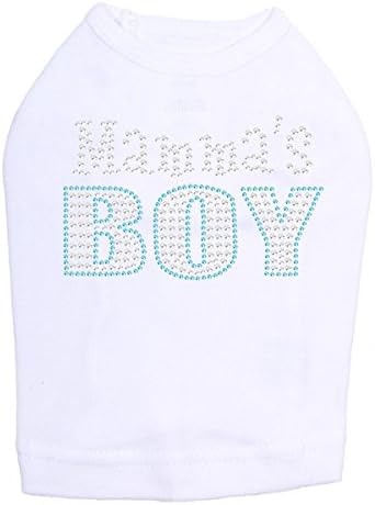Mama's Boy Dog Shirt L White
