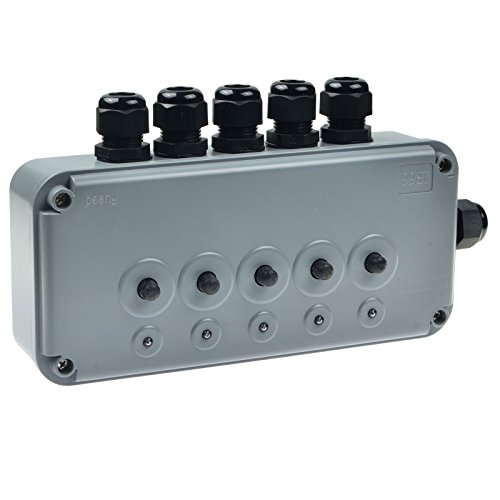 NineLeaf 1 Pack Manual Control 5 Gang Switch Box IP66 IP665G Switching Box Weatherproof Outdoor Lighting Ponds etc IP 66 Waterproof