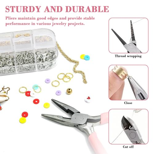 Image of HASTHIP Jewellery Making Tools Kit 8 Pcs Rubber Handle Pliers Set with Bag