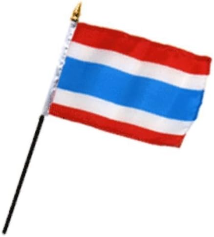 Wholesale Lot of 12 Thailand 4''x6'' Desk Table Stick Flag - Party Decorations Supplies For Parades - Prime Outside, Garden, Men Cave Decor Flag