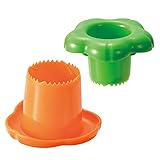 下村工業 日本製 フルベジスマイル ピーマン ・ パプリカ の ヘタ取り 食洗機 対応 FVS-632 新潟 燕三条製 グリーン、オレンジ 60×60×36mm