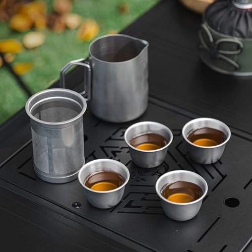 Set de thé d'extérieur en acier inoxydable 304 - Matériau durable et pur pour le voyage