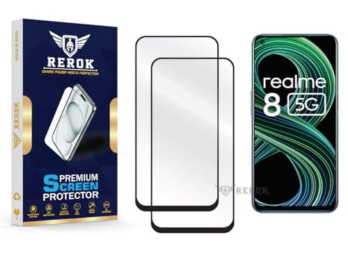 Image of Gorilla Tempered Glass Screen Protector Compatible with Realme 8 5G [Pack of 2] | Edge-to-Edge, Bubble-Free, Case Friendly, Easy Installation Kit