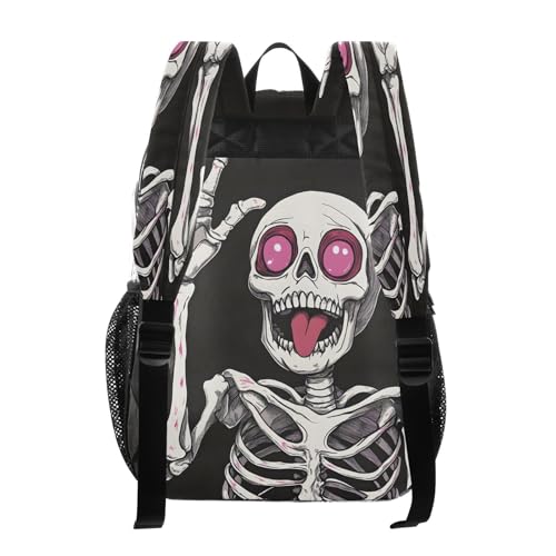 Skeleton Sugar Skull Funny Black Clear Backpack Heavy Duty See Through Transparent PVC BookBag for Kids Boy Girl School Work3