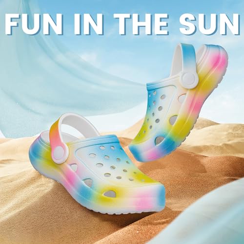 Image of vibdiv Boys Girls Clogs Kids Garden Shoes Unisex Child Cartoon Slides Sandals Beach Slipper Indoor Outdoor(Toddler /Little Kids /Big Kids)