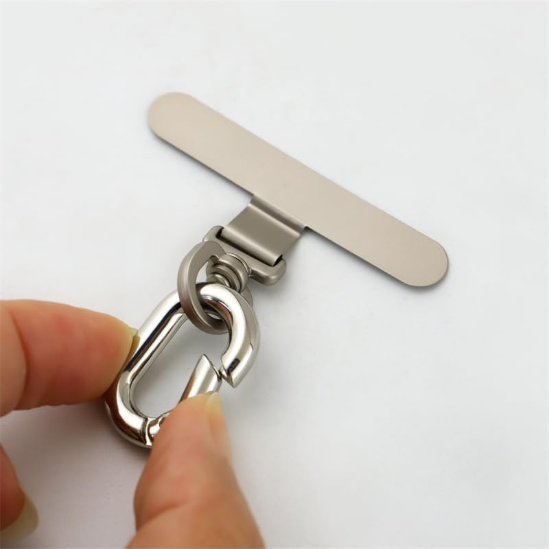 TANJUN 1Pcs Metal Sticky-Free Phone Lanyard Patch, Phone Tether Tab,Universal Phone Strap Replacement for Full Phone Case image 3