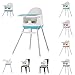 Chipolino, chaise haute 3 en 1 rehausseur de pudding, plateau, repose-pieds, coloris:bleu