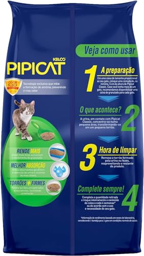 Areia Sanitária Pipicat Classic 4 Kg Kit com 6 sacos