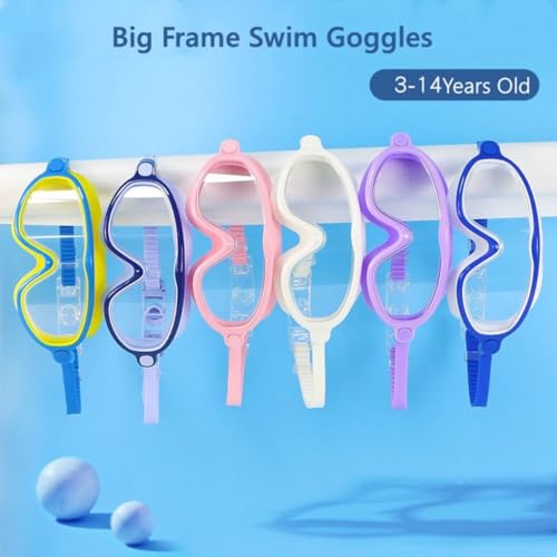 Image of Polyvinyl Chloride Swimming Goggles proffesional for kids anti fog with ear plug and nose clip.box packed fits 4-16 years boys and Girl (Blue Yellow)