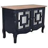 Style : art déco WANDERLUST DECO Console en Bois Noir 83x36x56,5h
