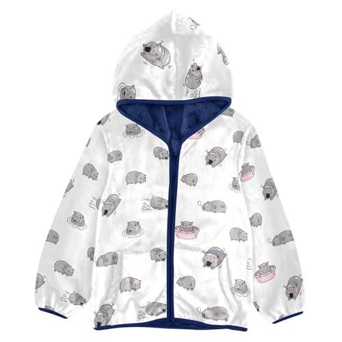 Baby Hippo Girls Fleece Jacket Girls Fall Jacket Girls Zip Up Hoodie Girls Sherpa Jacket 2-10T
