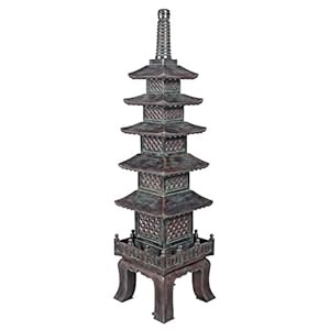 Design Toscano Nara Temple Pagoda Asian Decor Garden Statue, Grande 71 Inch Tall, Fiberglass Cast Stone Resin, Verdigris Green Bronze Finish Design Toscano Nara Temple Pagoda Asian Decor Garden Statue Grande 71 Inch Tall Fiberglass Cast Stone Resin Verdigris Green Bronze Finish