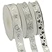 Produktbild trendmarkt24 Hochzeitsbänder Set mit Motiv 3 Bänder 75 m Set Satinband Dekoband Hochzeitbänder