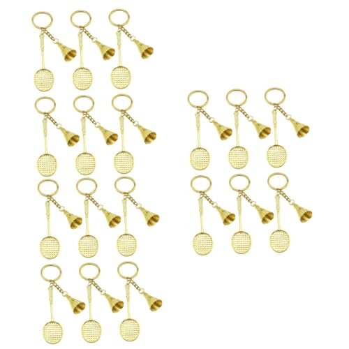 Bijoux de badminton dorés avec mini volant de sport rose pour femme