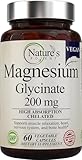 Nature’s Potent Magnesium Glycinate 200mg | High Absorption Chelated Magnesium | Sleep, Calm & Muscle Cramp Support | Vegan Supplement | 60 Capsules