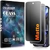 2 Unidades para Google Pixel 9 Pro Protector de pantalla de privacidad antirreflejo mate de 6.3 pulgadas, película de vidrio templado 9H, toque suave y receptivo, [compatible con desbloqueo por huella digital] 2