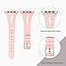 Secbolt Leather Bands Compatible with Apple Watch Band 38mm 40mm iwatch Series 6 5 4 3 2 1 SE, Slim Strap with Breathable Hole Replacement Wristband Women, Pink