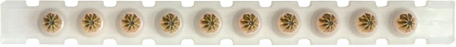 Hilti Powder Actuated Fastener Cartridge - .25 6.3/10 M Short - Strips of 10 - Green - Light - Pack of 100 - 50106