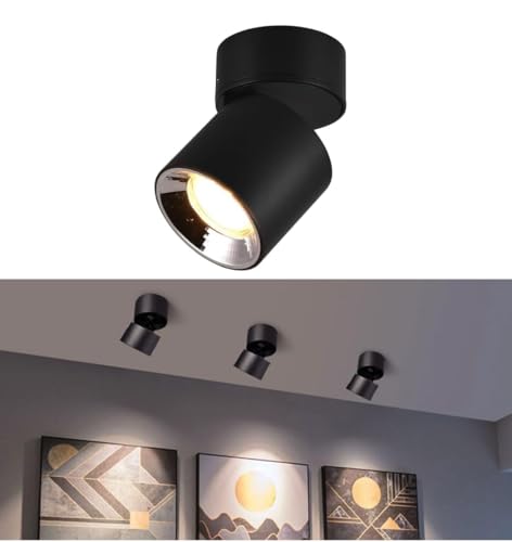 Image of Groeien 18W LED |360Rotatable Surface Light | COB Black Body Cylindrical Surface Light for Living Room, Corridor, Kitchen, Home, Office, Showroom, Indoor & Outdoor Lighting(Warm White)