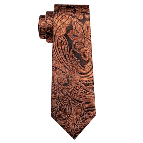 Image of Barry.Wang Men Tie Set Paisley Silk Necktie Pocket Square Cufflinks Formal Wedding Business Party