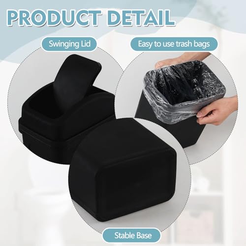 Cubo de basura de plástico de 7 litros con tapa bloquea olores 3