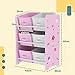 Imagen de AIYAPLAY Estantería Infantil para Niños de +3 Años Estantería para Juguetes con 6 Cajas de Tela no Tejida Extraíbles Organizador de Juguetes para Dormitorio Guardería 43x30x60 cm Rosa