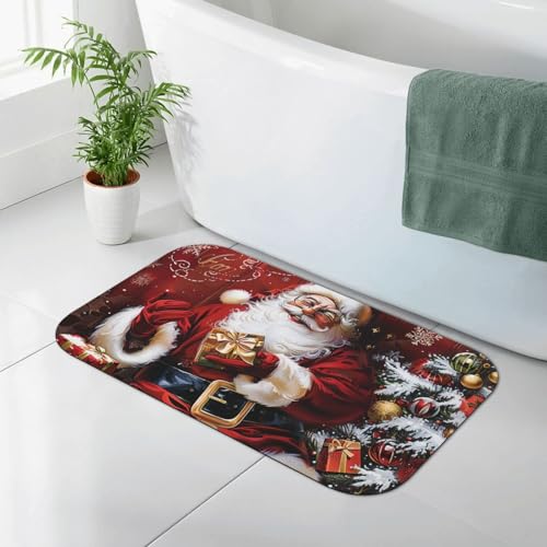 Tapis de bain Père Noël diatomée 80x50 cm antidérapant - 2