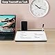 Varhomax Kleines Schreibtisch-Whiteboard aus Glas mit Trockenabwischfunktion, Desktop-Whiteboard mit Aufbewahrung, To-Do-Liste, Notizblock, Schreibtisch-Begleiter und Tastaturständer(Schwarz und Weiß)
