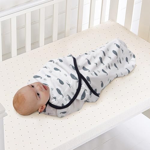 Image of Baby Swaddle Blanket, 2 Pack Newborn Swaddles 0-3-Months, Small-Medium Easy Change Infant Wrap, Infant Swaddling Sack, Adjustable Swaddle Blanket (Blue and Whales)
