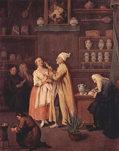 Affiche le pharmacien de Pietro Longhi impression d'art sur toile 60x90cm
