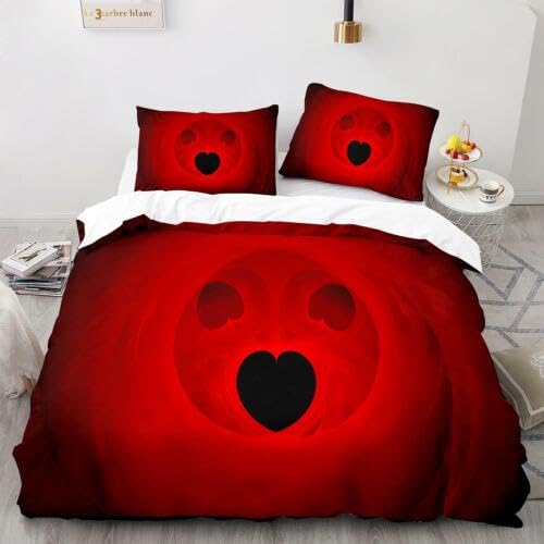 Housse de couette 90x190 cm pour lit enfant rouge pour décorer la chambre à Halloween
