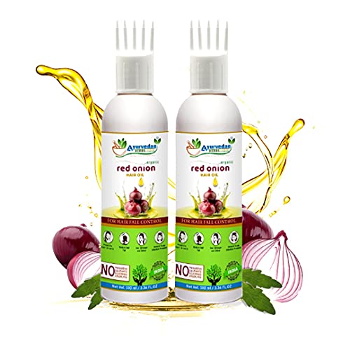 Onion Oil with Comb To Promote Hair Growth, Anti Hair Fall & Loss with Pure Onion Oil Extract With 14 Natural Ingredients By Ayu