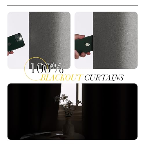 Image of NICETOWN 100% Blackout Room Divider Curtain for Bedroom 96 inch L, Graphite