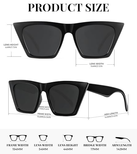 Cateye Polarized Sunglasses for Women Cat Eye Sun Glasses with Retro Style for Shopping Party Travel4