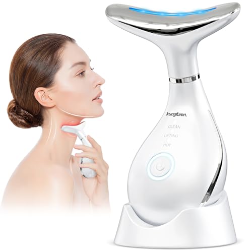 Appareil Anti Rides Massage Visage: Masseur Electrique Lifting Visage, 3 Modes Appareil LED pour Raffermir et Soulever le Visage Masseur Beauté avec 42 ° C...