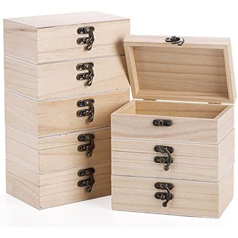 Yarlung 8 Pack Wooden Craft Boxes Cover