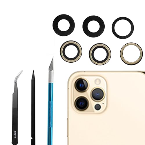 Mingxiong 3 pz/set 12 Pro fotocamera posteriore in vetro lente di ricambio per iPhone 12 Pro fotocamera vetro lente di ricambio + adesivo preinstallato + kit di strumenti di riparazione, antigraffio