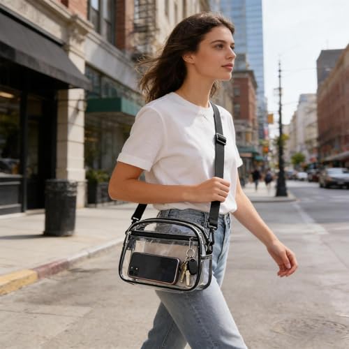 Bolsa transparente de mujer impermeable ajustable para deporte y desplazamientos 2