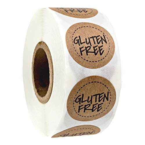 Gluten Free Kraft Stickers / 500 Brown Kraft Circle Labels