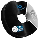 Everlasting Comfort Donut Pillow for Tailbone Pain Relief Ergonomic Seat Cushion - Hemorrhoid Pillow for Sitting- Ideal Memory Foam Coccyx Chair Cushion for Postpartum Pregnancy, Anti-Slip, Washable