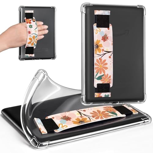 Image of CoBak Clear Case for 6 inch E-Reader 2024 and 2022 (11th Generation) with Elastic Hand Strap - Ultra-Slim Soft TPU Transparent Cover, Lightweight & Durable Protection