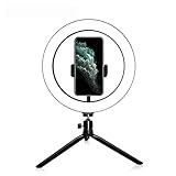 【USB POWERED】 Unser Ringlicht-Handyhalter funktioniert mit den meisten Geräten, die den USB-Anschluss unterstützen, wie Laptop, PC, Power Bank, USB-Ladegerät, Wechselstromadapter usw. Es gibt vier Tasten an den Kabeln zum Ein- und Ausschalten Beleuchtungsmodus und Anpassen der Helligkeitsstufen. Sie können die Helligkeit des Lichts gemäß Ihren Einstellungen anpassen, um den gewünschten Effekt zu erzielen.