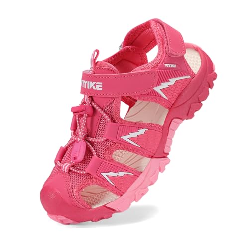 Image of JMFCHI Boys Girls Sports Sandals Summer Kids Closed Toe Outdoor Sandals Athletic Water Shoes Sandals Child Pool Beach Sandals Quick Drying Slip Resistant | Little /Big Kid,Comfortable lightweight,Non-slip soft sole,Hook-and-loop closure,Easy wear,Anti-collision toe,Daily casual