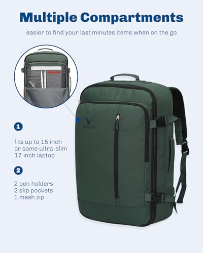 Image of Hynes Eagle 38L Flight Approved Backpack Carry On Travel Bag for Men Women