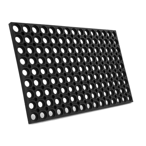 Preisvergleich Produktbild Gummimatte Schmutzfangmatte Ringgummimatte Lochmatte Ringmatte, Fußabtreter mit Verbinder rutschfest Outdoor & Indoor Matte für Eingang 22mm 5 Größen 100x150 cm