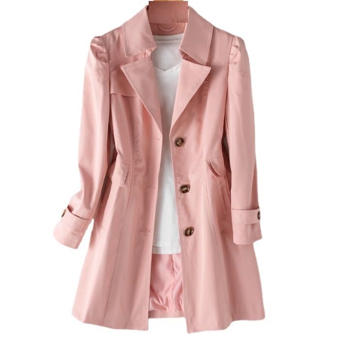 La mejor comparación de Abrigos para Mujer - los preferidos. 45 Gabardina de longitud media para mujer,Estilo inglés de un solo botonaduraGabardina Para Mujer,Abrigo Clásico Con Solapa Delantera Abierta,Ropa De Abrigo Delgada,Gabardina Con...