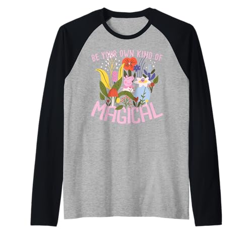T-shirt raglan Peppa Pig Magical Forest pour enfant en style baseball