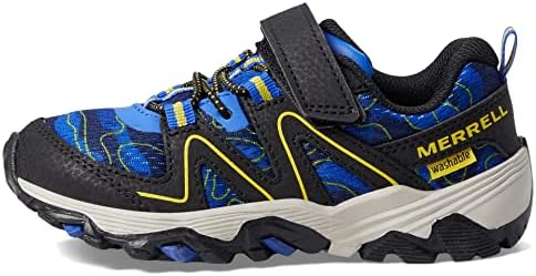Merrell Trail Quest Hiking Shoe, Blue/Black/Yellow, 4 US Unisex Big Kid