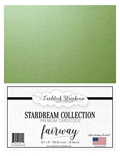 Fairway Green Stardream Metallic Cardstock Paper - 8.5 X 11 Inch - 105 Lb. / 284 Gsm Cover - 25 Sheets From Cardstock Warehouse #TOP2