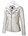 Tanming Womens Faux Leather Jacket Hooded Moto Biker Coat Outerwear Fall Fashion Outfits Winter Clothes